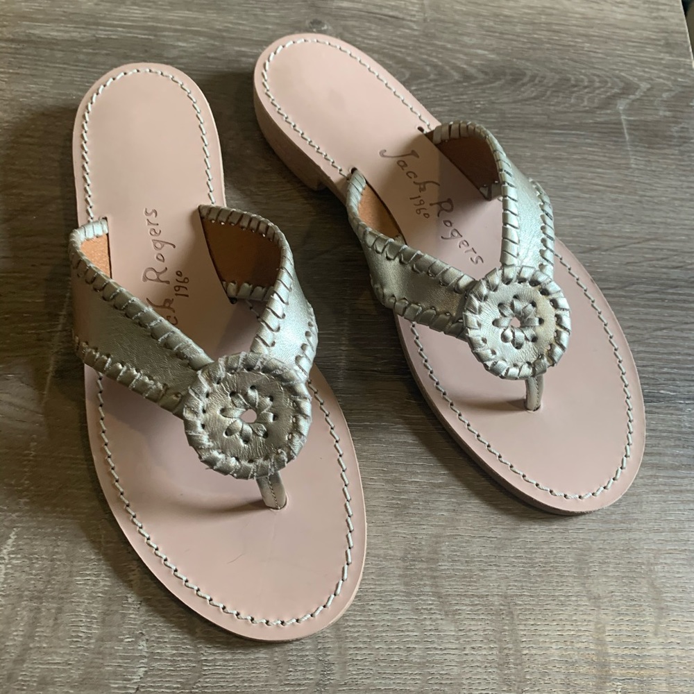Jack Rogers Light Gold Sandals 6.5 - Picture 2 of 3
